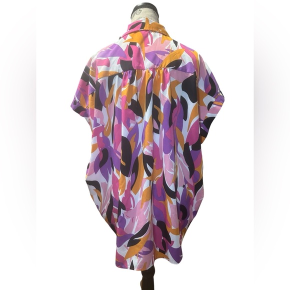 JODIFL Pink and Purple Abstract Button Down Shirt - Picture 6 of 7